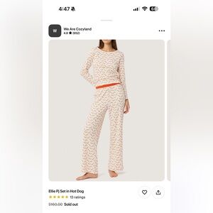 Cozy land Ellie Pj set in hot dog